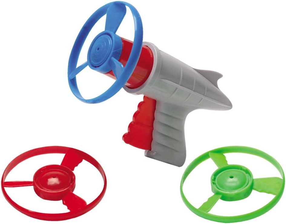 Schylling Lunar Launcher - Retro Launching Toy - Shoots Colorful Disks Horizontally and Vertically - Includes Launcher and Three Disks - Ages 6 and Up