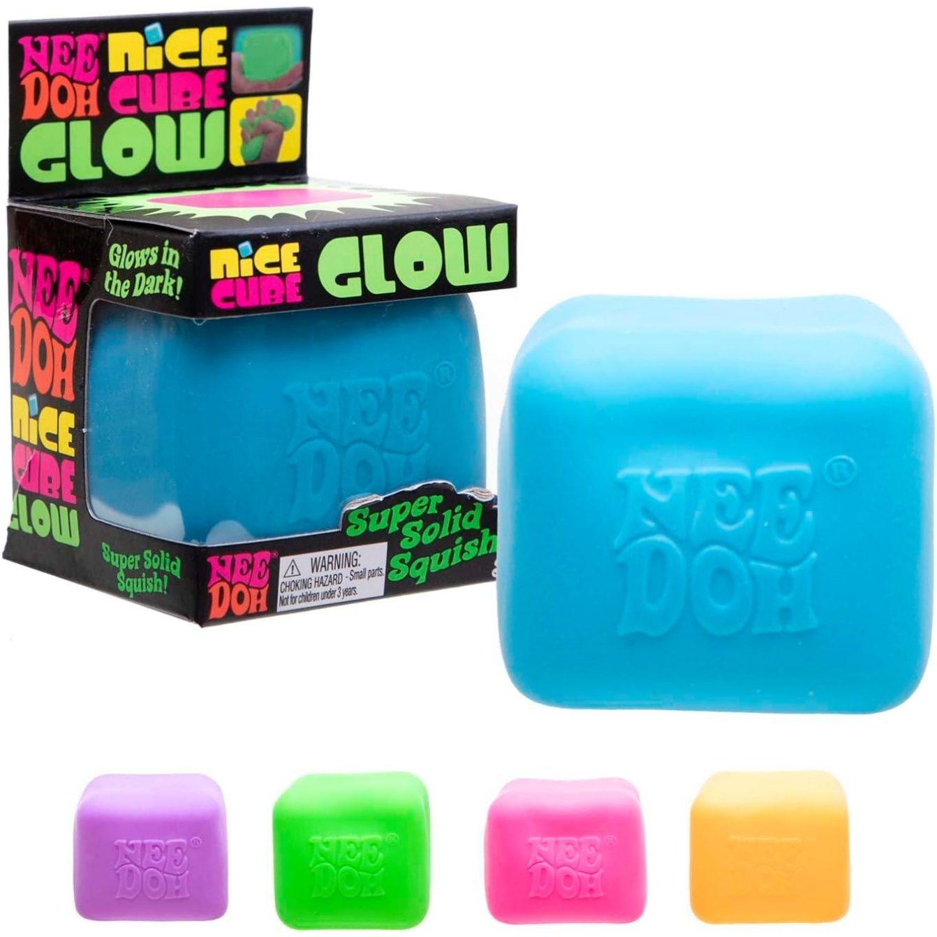 NeeDoh Nice Cube Glow - Glows in the Dark - Assorted